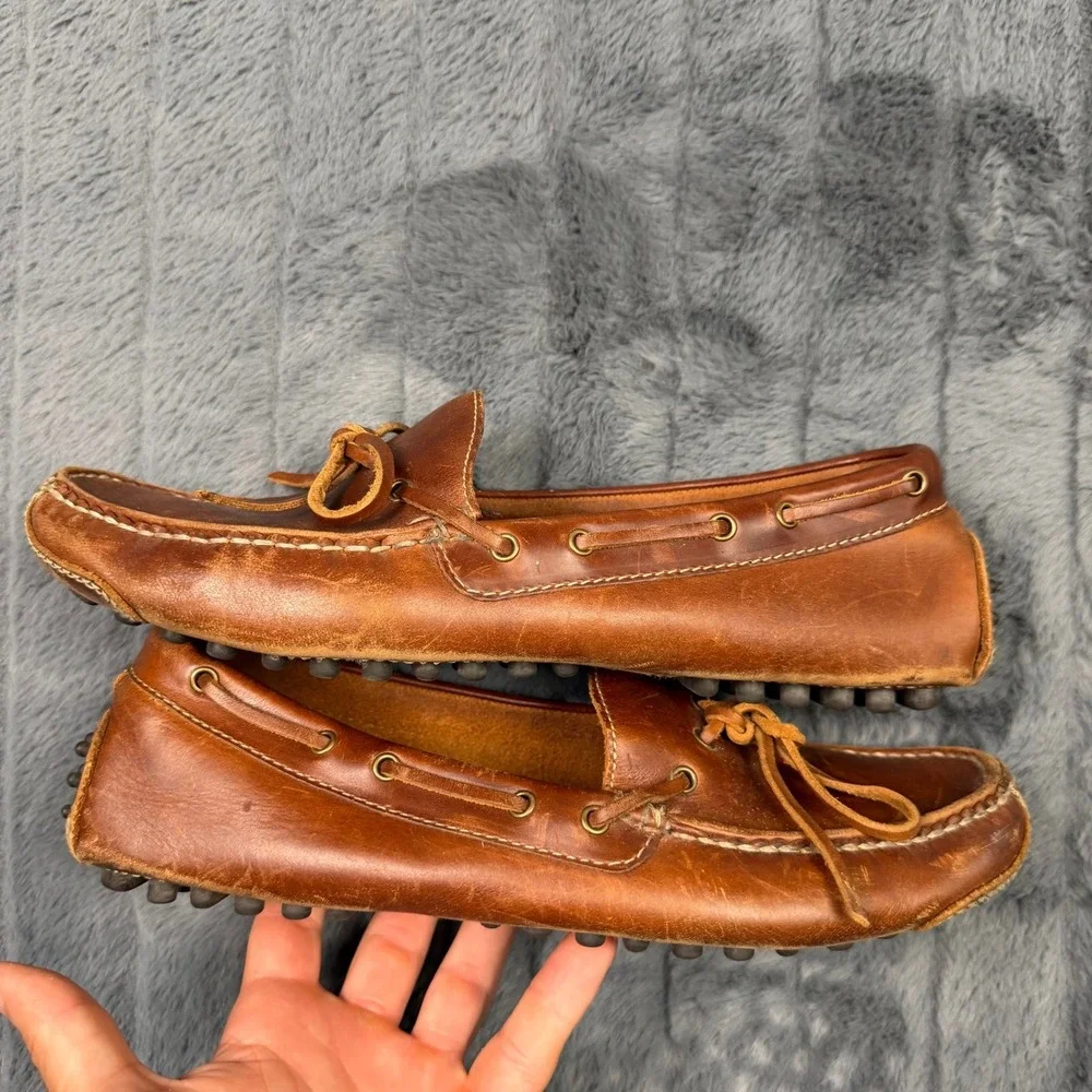 Cole Haan Gunnison Driver Loafers Mens 8.5D Tan Leather Shoes 13215